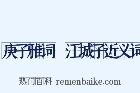 庚子雅词·江城子近义词是什么意思的图片